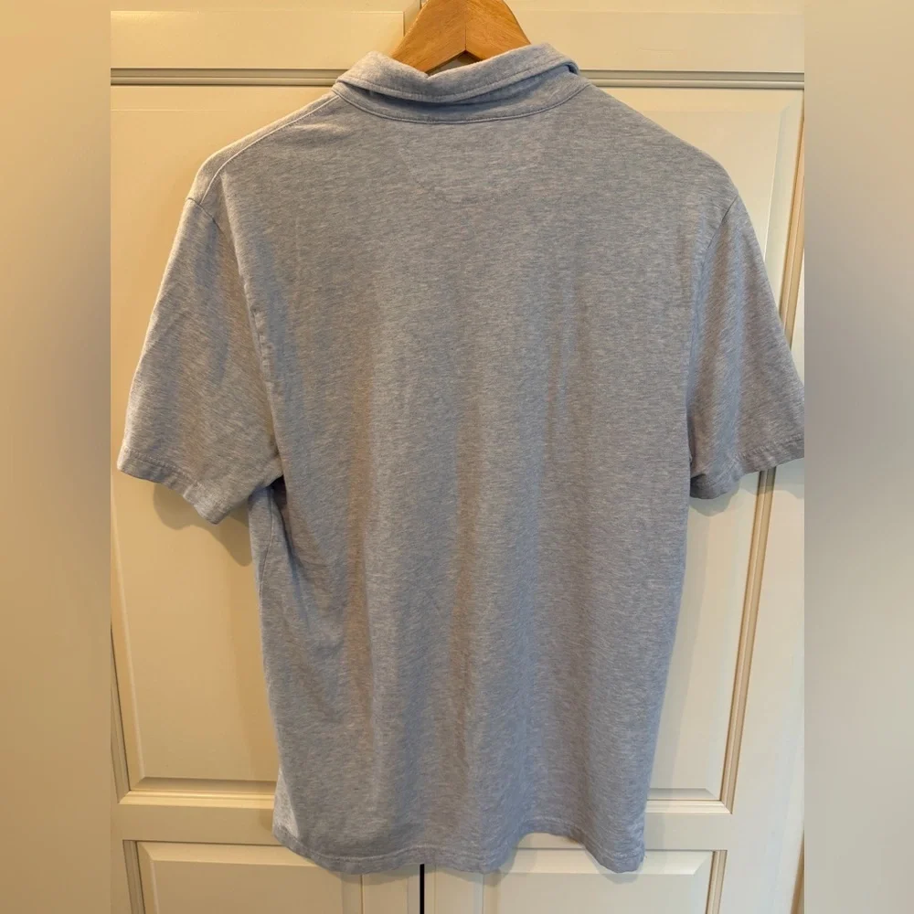 Faherty Heathered Blue Polo Small